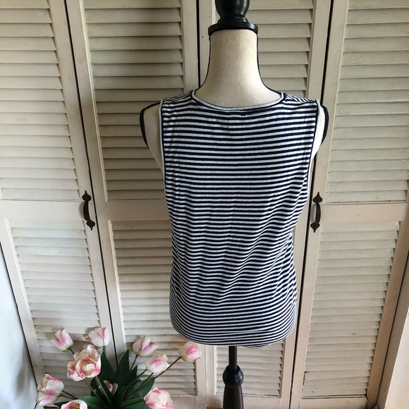 J.crew Blue And White Striped Tie Knot Tank Top - Picture 5 of 7